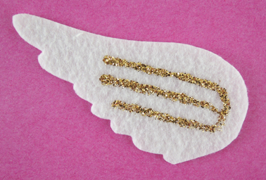 wing with glitter glue