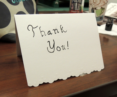 calligraphy thank you card