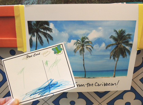 beach postcard