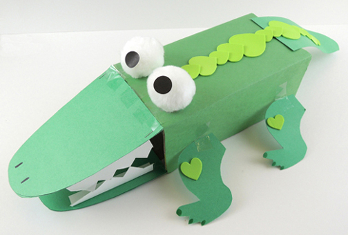 finished alligator puppet