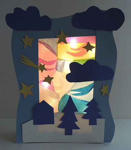 Blue Sky Luv Bright Art Light Box - Light Up Art Painting - Shadow Art  Light Box - Sunlight Shadow Art - Art Decor Lamp